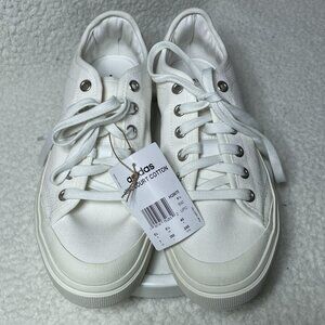 adidas by Stella McCartney Court Cotton Sneakers Womens 7 White HQ8675 Shoes NIB